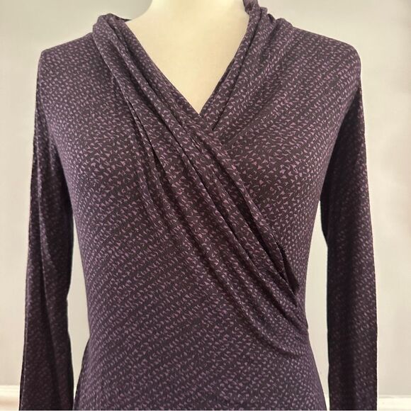 Banana Republic Top Womens Purple Wrap Tunic Stretch Blouse size S - Picture 2 of 6